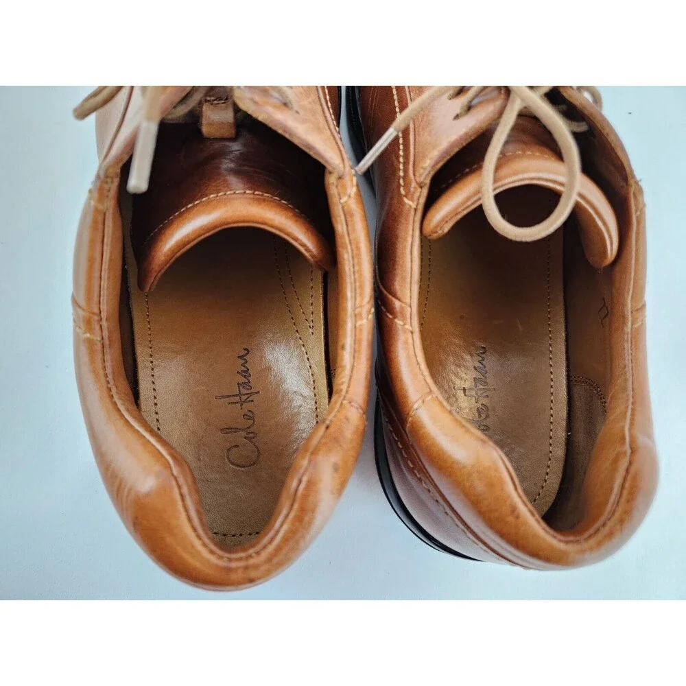 Cole Haan Men's SZ 10 Cognac‎ Oxford Grand Lace Up Casual Square Toe Dress Shoes